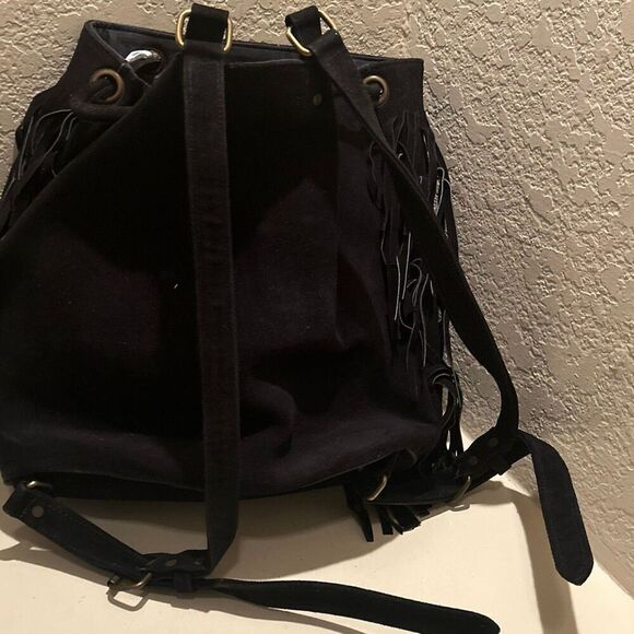 Guadalupe Camila Fringe Leather Backpack Bohemian Hippie Festival Tassel NWT main image 5